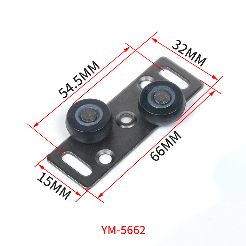 Klizna vrata – balans kotač s ležajem i vodilicom, 10 mm debljina zida, materijal: hladna ploča, modeli Ym-5660 / tm-5662 / ym-5663 / ym-5665, nosivost 15–20 kg, za vrata i prozore