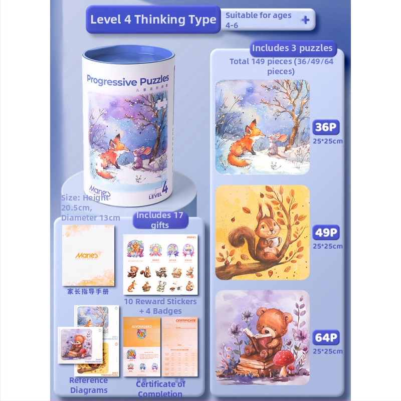 Dječja papirnata slagalica s umjetničkom ilustracijom, uzrast 4-6 godina, DIY prilagodba dostupna