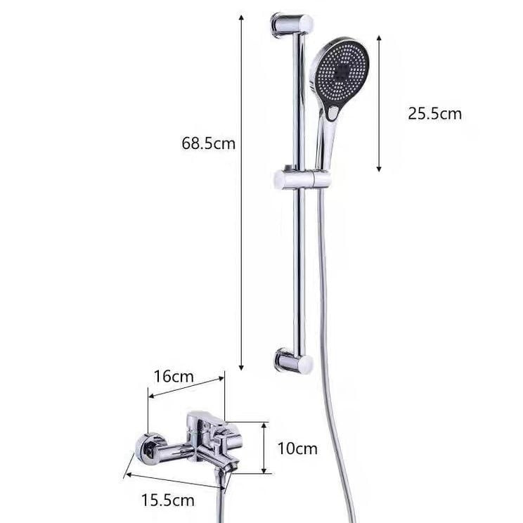 Σετ βρύσης-ντους από ανοξείδωτο χάλυβα με τρίπλο μεικτήρα, κρυφή εγκατάσταση, μοντέλο 9105, πίεση λειτουργίας 0.8 MPa, ζεστό νερό 90°C, κρύο 1°C