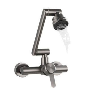 Falra szerelt elektromos konyhai csaptelep kerámiás szeleptömítéssel, rozsdamentes acél matt felülettel, modell YLP-F012