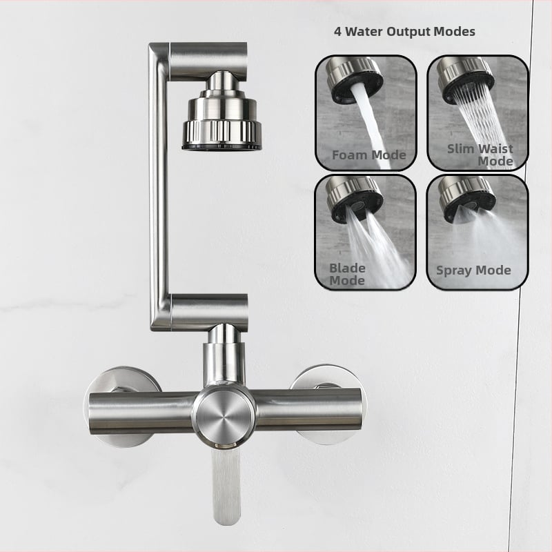 Falra szerelt elektromos konyhai csaptelep kerámiás szeleptömítéssel, rozsdamentes acél matt felülettel, modell YLP-F012