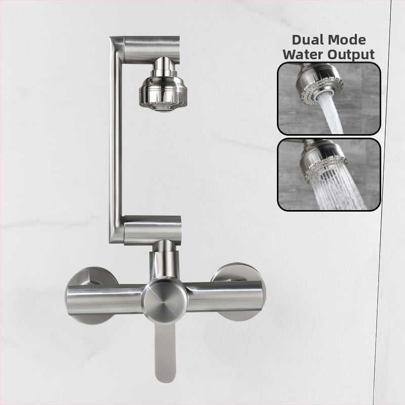 Falra szerelt elektromos konyhai csaptelep kerámiás szeleptömítéssel, rozsdamentes acél matt felülettel, modell YLP-F012