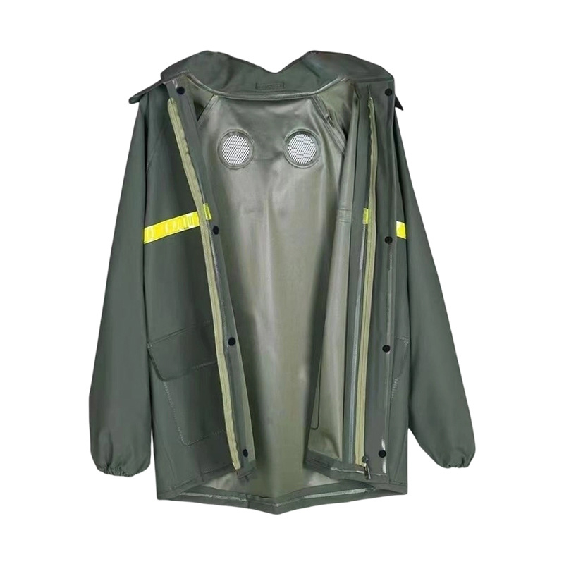 Σετ μπουφάν βροχής και παντελόνι βροχής για μοτοσικλέτα, μισού μήκους, αδιάβροχο πλεκτό ύφασμα με στρώση PVC κόλλας, δυνατότητα προσαρμογής