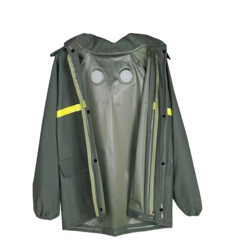 Σετ μπουφάν βροχής και παντελόνι βροχής για μοτοσικλέτα, μισού μήκους, αδιάβροχο πλεκτό ύφασμα με στρώση PVC κόλλας, δυνατότητα προσαρμογής