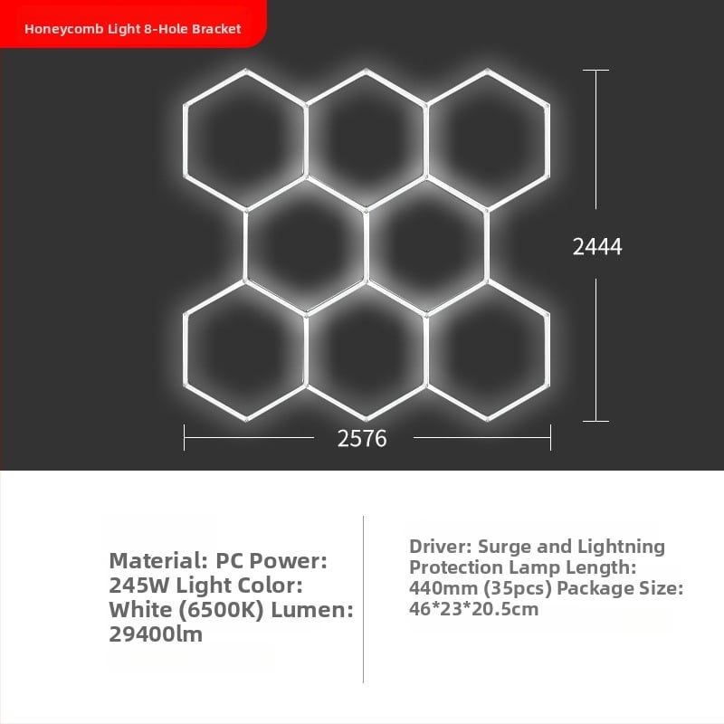 LED lampa do umývárne áut so štruktúrou plástov, 220V, 6W/20W, vodotesná, 155 lm/W