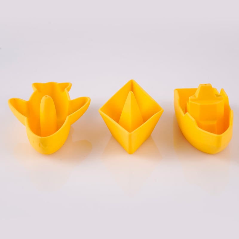 Set de jucării de baie din silicon, trei piese, pentru copii 3–6 ani, cu bărci și un rechin, KTL