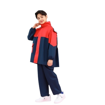 Детски разделен комплект дъждобран и дъждовни панталони – двусегментен за деца, водоустойчив PVC, плат 0,016 cm дебелина, възможност за лого