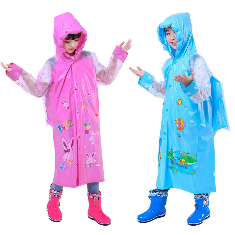 Детски PVC дъждобран пончо, нормална дебелина, пакетирано в чанта