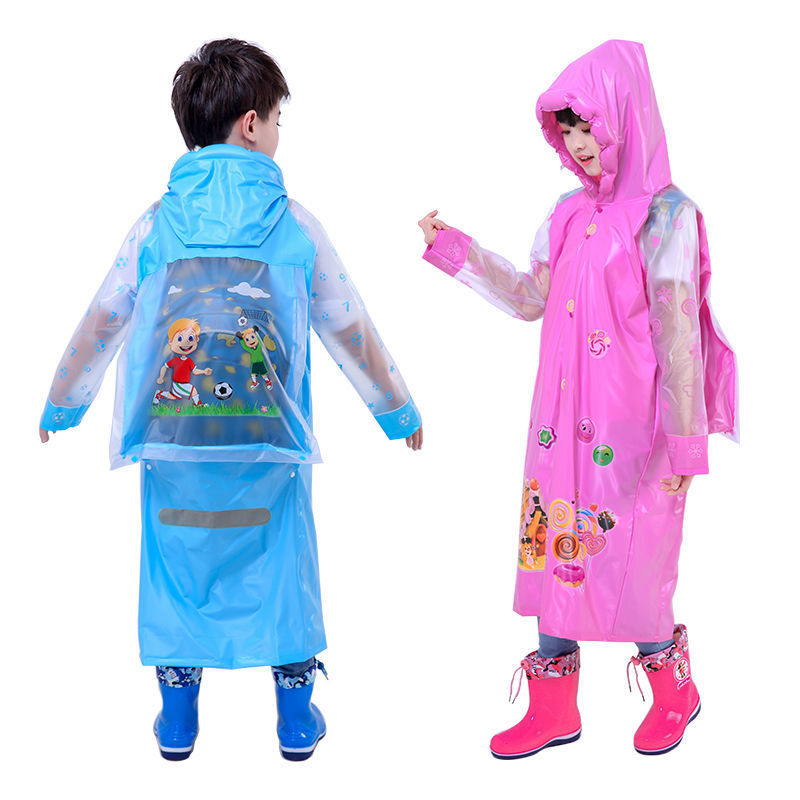 Детски PVC дъждобран пончо, нормална дебелина, пакетирано в чанта