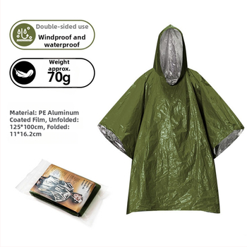 Poncho de drumeție în stil desen animat, din țesătură PE cu folie de aluminiu, grosime normală, pentru adult, pentru o singură persoană, strat etan PE adeziv