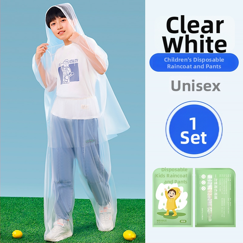 Poncă de ploaie din PVC, de unică folosință, pentru adulți și copii, ușoară, pentru o singură persoană, ambalată într-o pungă