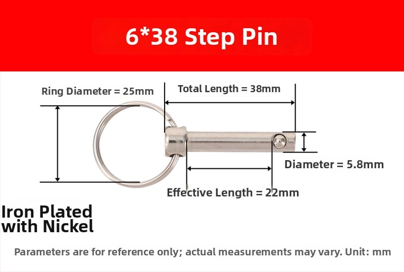 Σφήνα γρήγορης απελευθέρωσης με δαχτυλίδι, Ατσάλι άνθρακα A3, Μηχανική θέση ασφαλείας, DIN 6885-B, Διαφορετικές προδιαγραφές