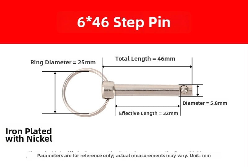 Σφήνα γρήγορης απελευθέρωσης με δαχτυλίδι, Ατσάλι άνθρακα A3, Μηχανική θέση ασφαλείας, DIN 6885-B, Διαφορετικές προδιαγραφές