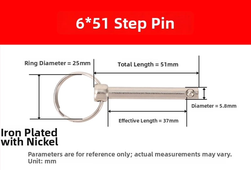 Σφήνα γρήγορης απελευθέρωσης με δαχτυλίδι, Ατσάλι άνθρακα A3, Μηχανική θέση ασφαλείας, DIN 6885-B, Διαφορετικές προδιαγραφές