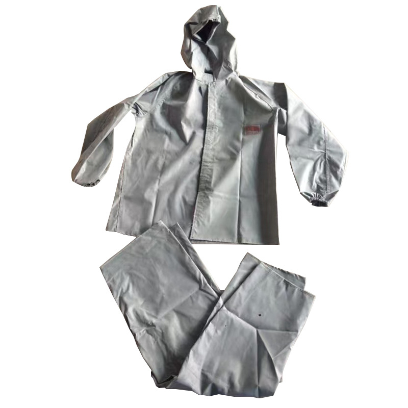 Bányászati munkavédelmi esőkabát PVC-vel PU ragasztóréteggel, vastag gumiszövet, sav-bázis ellenálló, osztott típus