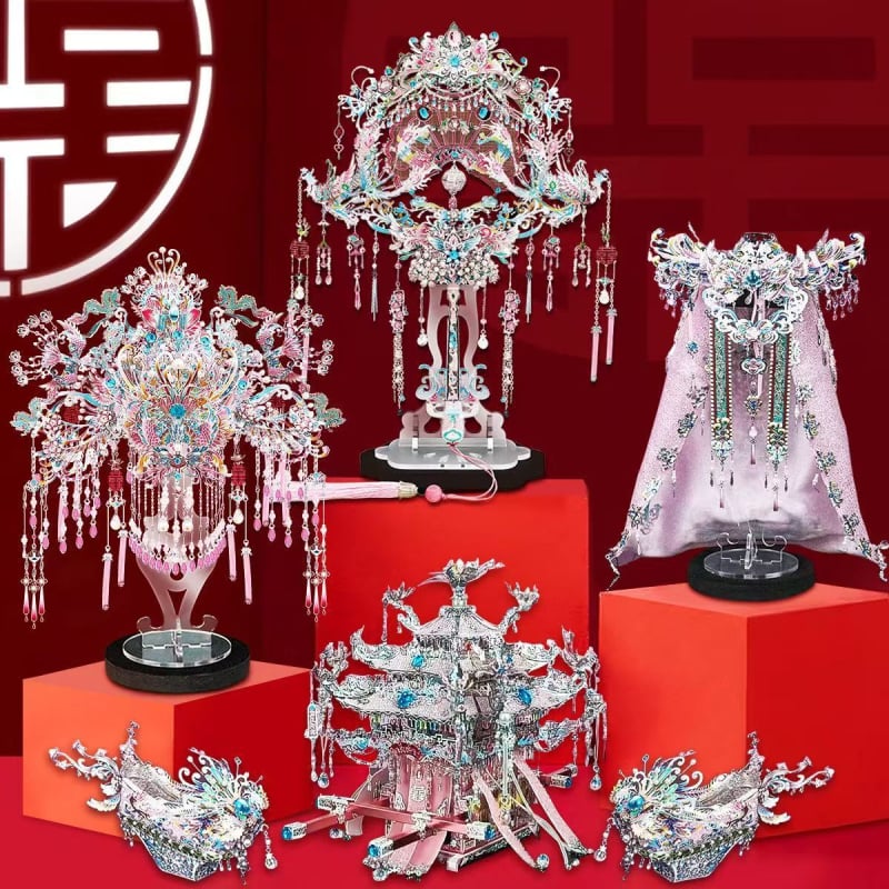 3D metalna slagalica za sastavljanje DIY – kineskog stila, 8 sati sastavljanja, za uzrast 14+