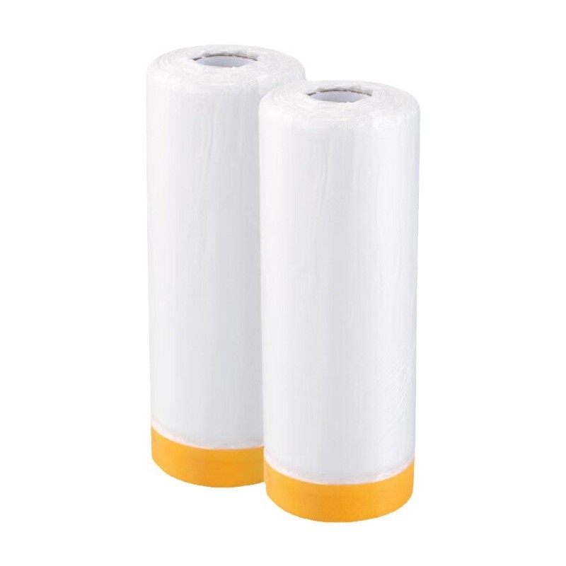 Festékvédő fólia papír alapú PE filmmel maszkoláshoz és porvédelmi célokra (Vastagság: 0.6–0.7 mm; Anyag: PE + japán papír; Ragasztó rendszer: papír alapú; Alkalmazás: autók, hajók, vonatok, kabinok, bútorok)