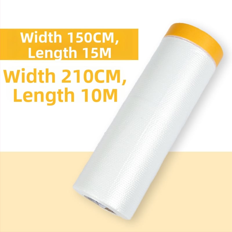 Festékvédő fólia papír alapú PE filmmel maszkoláshoz és porvédelmi célokra (Vastagság: 0.6–0.7 mm; Anyag: PE + japán papír; Ragasztó rendszer: papír alapú; Alkalmazás: autók, hajók, vonatok, kabinok, bútorok)