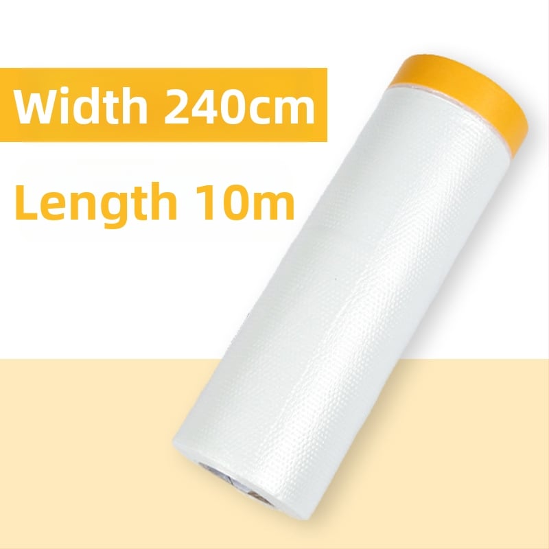 Festékvédő fólia papír alapú PE filmmel maszkoláshoz és porvédelmi célokra (Vastagság: 0.6–0.7 mm; Anyag: PE + japán papír; Ragasztó rendszer: papír alapú; Alkalmazás: autók, hajók, vonatok, kabinok, bútorok)