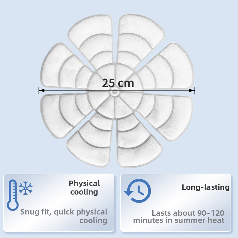 Шапоподобен, кръгъл охлаждащ лед-пад за глава с PCM пълнител на TPU плат за предпазване от прегряване