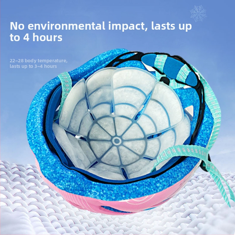 Шапоподобен, кръгъл охлаждащ лед-пад за глава с PCM пълнител на TPU плат за предпазване от прегряване