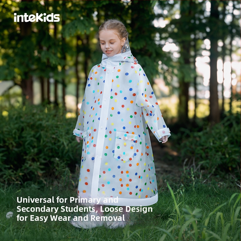 Detské rozdelené dažďové pončo s EVA látkou, na školu, vrecko na batoh, Sweet Boy