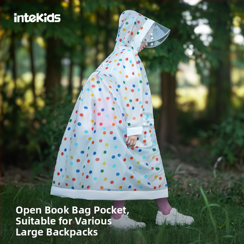 Detské rozdelené dažďové pončo s EVA látkou, na školu, vrecko na batoh, Sweet Boy