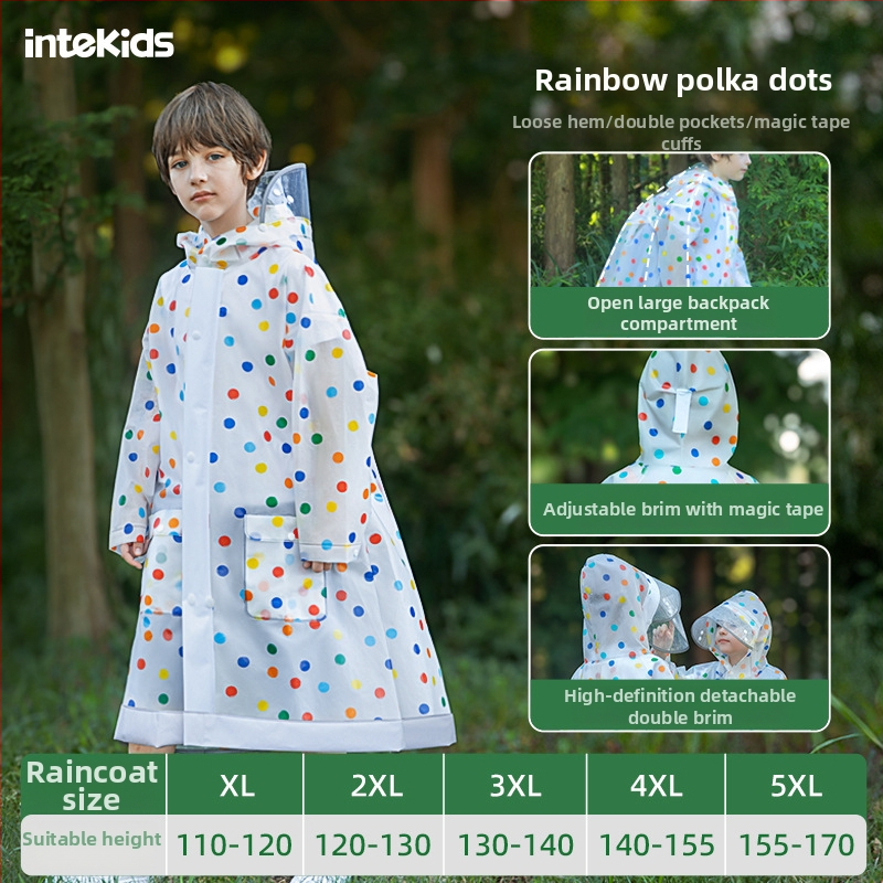 Detské rozdelené dažďové pončo s EVA látkou, na školu, vrecko na batoh, Sweet Boy