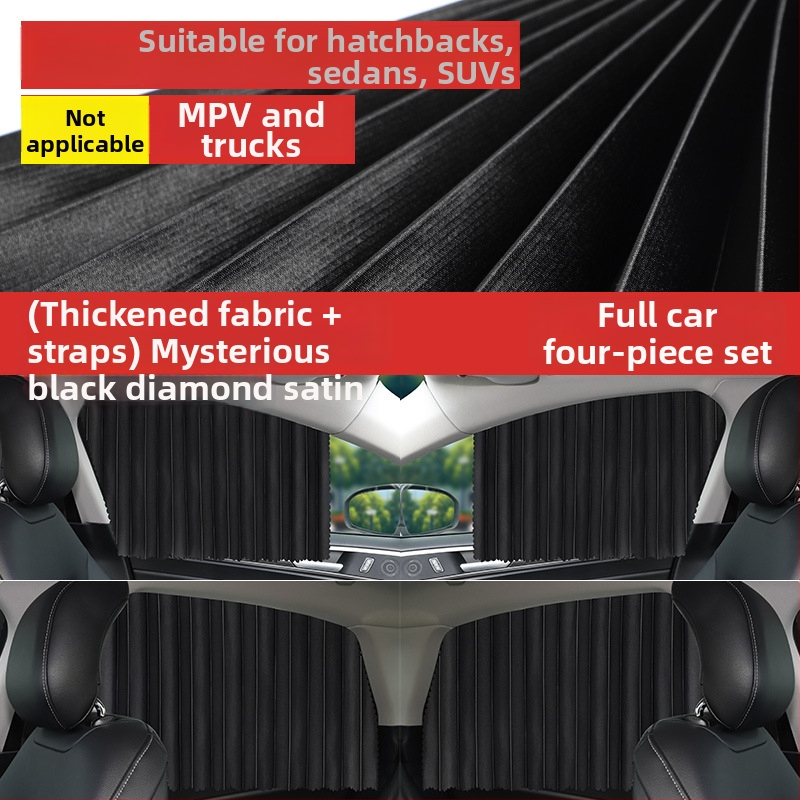 Auto zavjese i sjenilice — debele neprozirne, visići sustav montaže, univerzalno za automobile i terenska vozila