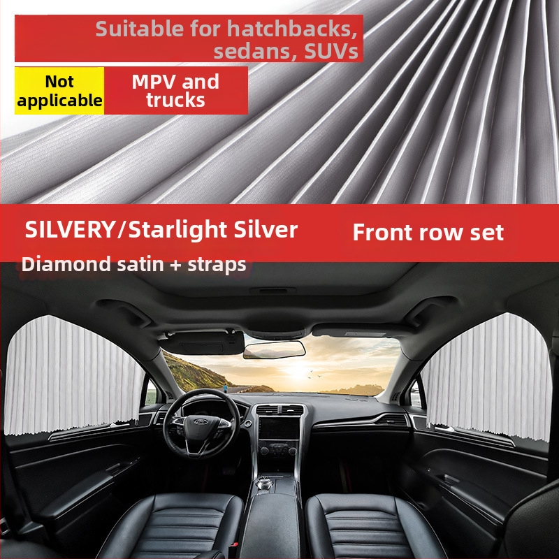 Auto zavjese i sjenilice — debele neprozirne, visići sustav montaže, univerzalno za automobile i terenska vozila