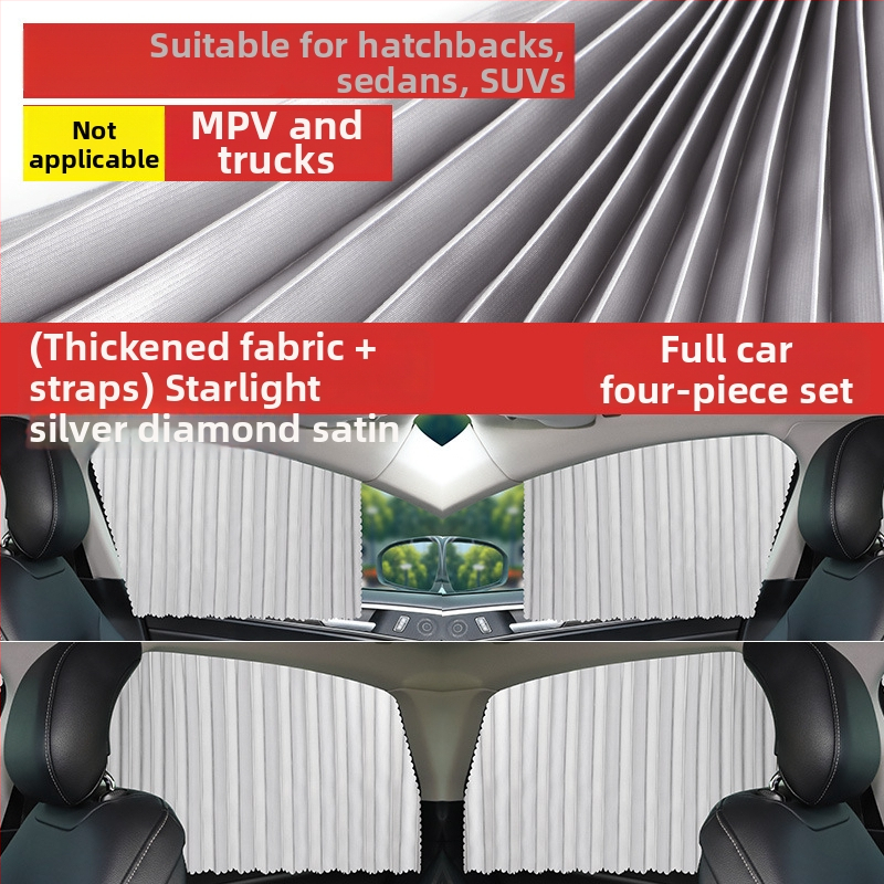 Auto zavjese i sjenilice — debele neprozirne, visići sustav montaže, univerzalno za automobile i terenska vozila