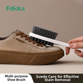 FaSoLa perie pentru încălțăminte cu două fețe, mâner lung, pentru îngrijire și decontaminare – multifuncțională, materiale PP/PET/TPR