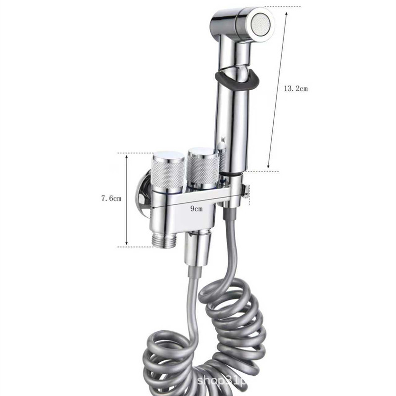Muzhou tuš za čišćenje WC-a od cinkove legure s trokutnim ventilem — jedan ulaz, dva izlaza, dvostruki vodeni raspršivač