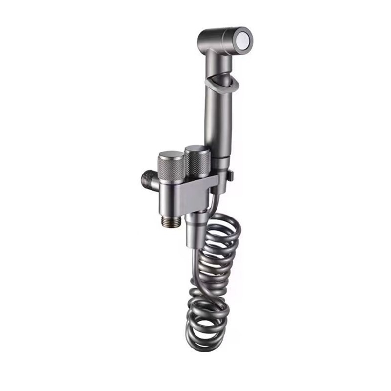 Muzhou tuš za čišćenje WC-a od cinkove legure s trokutnim ventilem — jedan ulaz, dva izlaza, dvostruki vodeni raspršivač