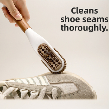 Perie pentru pantofi din velur, pentru uz casnic – îngrijire fără daune, curățare împotriva murdăriei; corp PP, mâner ABS, acoperire TPE; marcă Independent