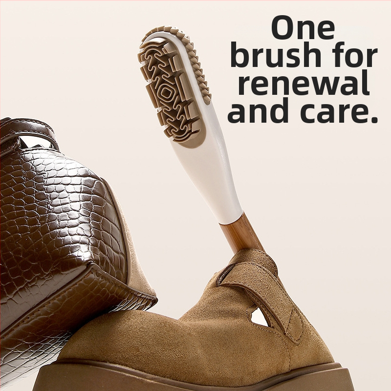 Perie pentru pantofi din velur, pentru uz casnic – îngrijire fără daune, curățare împotriva murdăriei; corp PP, mâner ABS, acoperire TPE; marcă Independent