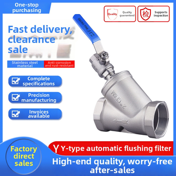 Nerezový filterový ventil typu Y, bez rozoberania, vnútorné a vonkajšie závity, pre nekorozívny plyn