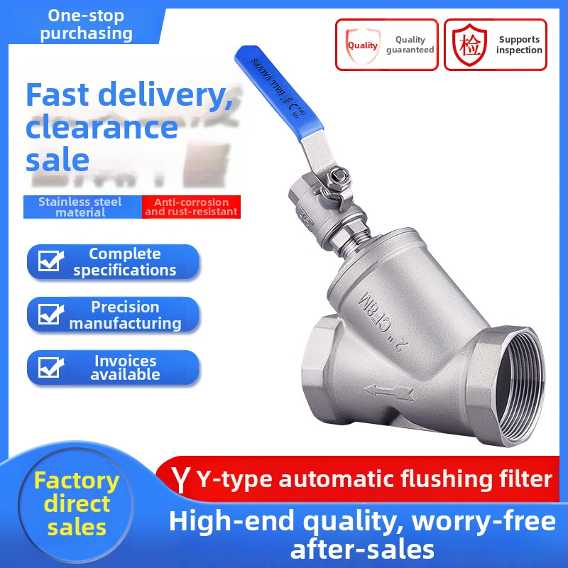 Nerezový filterový ventil typu Y, bez rozoberania, vnútorné a vonkajšie závity, pre nekorozívny plyn