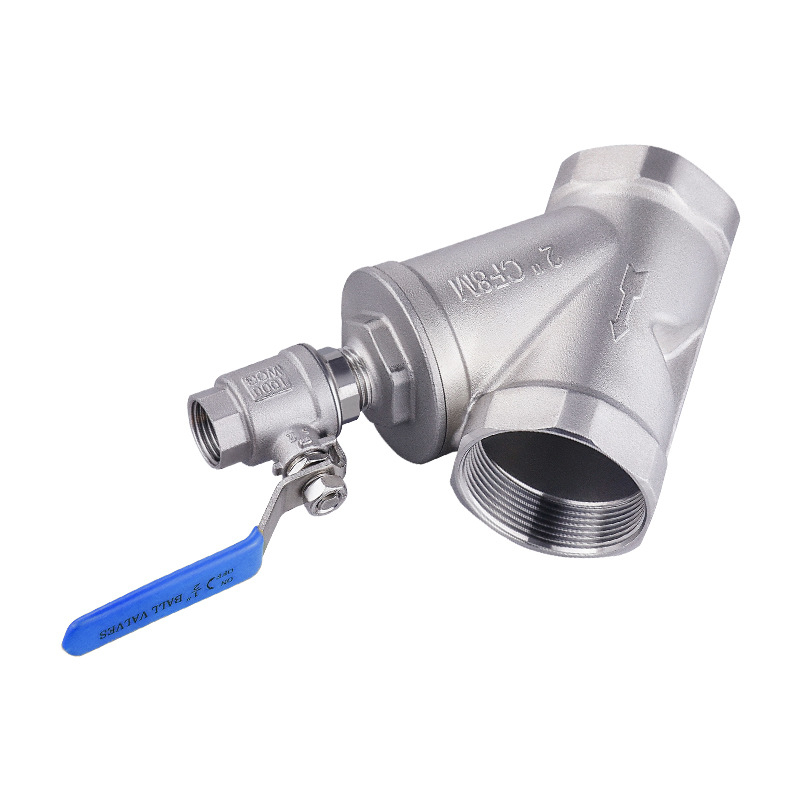 Φίλτρο βαλβίδας από ανοξείδωτο χάλυβα, τύπος Υ, χωρίς αποσυναρμολόγηση, με εσωτερικό και εξωτερικό νήμα, για μη διαβρωτικό αέριο