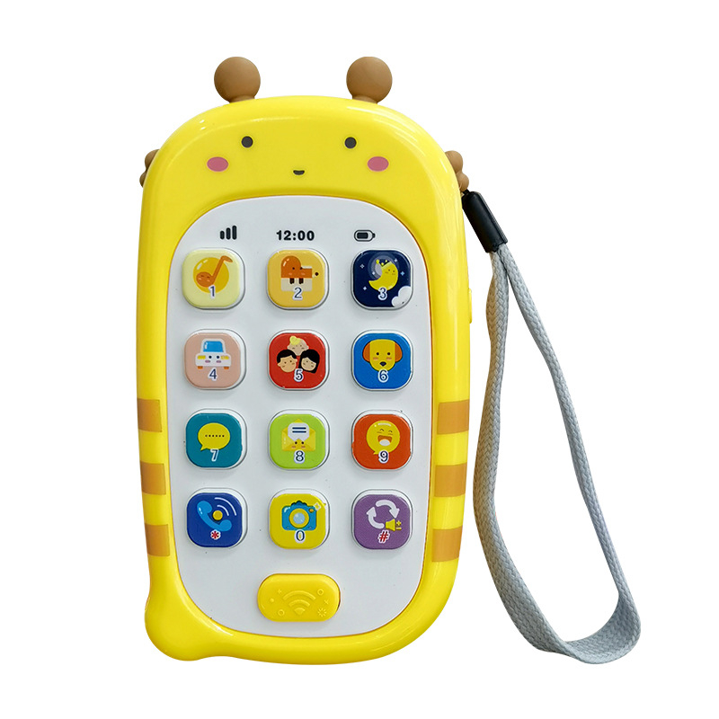 Huanger Rana edukativna igračka — Crtani dodirni ekran Zubalo Telefon uz glazbu i svjetla (ABS, 0–3 godine)