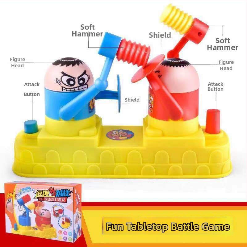 Stolna dvostruka borbena igra za djecu – plastična konstrukcija, dvostruka interaktivna igračka, crtani slatki stil, roditelj-dijete borba, dobna granica 15–35