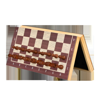 Drveni magnetski šah i dama set, 2-u-1, s figurama od masivnog drveta