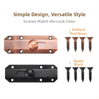 Zăvor ușă din cupru pur, model 112, tip A, suprafață electroplacată, pentru ușă din lemn, stil Lux ușor