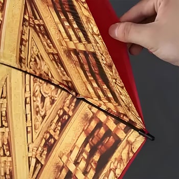 Dugi kišobran s dvostrukim slojem i prilagođenim logom, 190T Impact platno, 8 rebara od vlakna, automatsko otvaranje, EVA drška