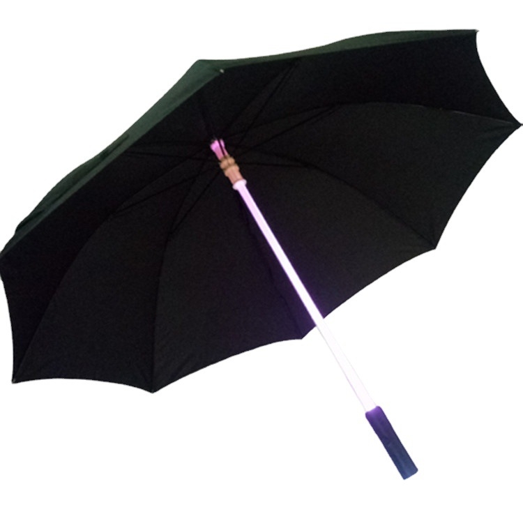 Ομπρέλα LED με σχέδιο Lightsaber Star Wars, προσαρμοσμένο λογότυπο, χειροκίνητο άνοιγμα/κλείσιμο, σκελετός με 8 ίνες