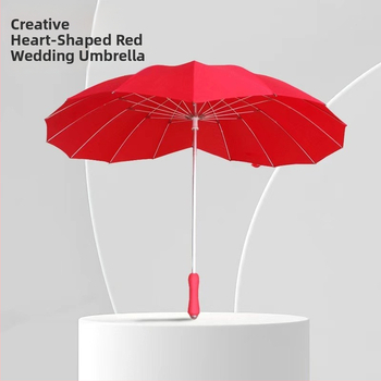 Kišobran u obliku srca, aluminijska legura, 16 rebara od vlaknastog materijala, EVA drška, ručno otvaranje i zatvaranje, mogućnost logotipa