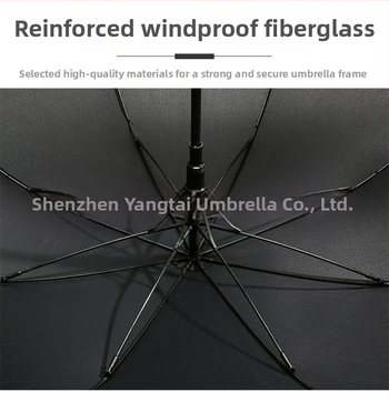 Ομπρέλα με μακριά λαβή, 8 ινώδεις ράβδες, αυτόματο άνοιγμα, κάλυμμα από πολυεστέρα 190T, πλαστικό χερούλι