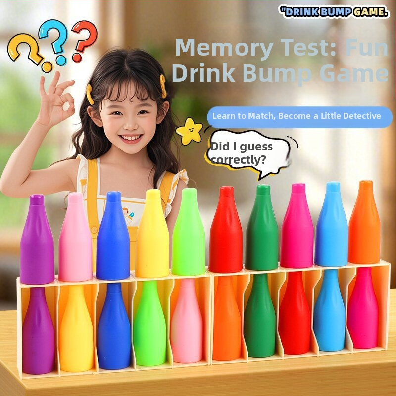 Plastična društvena igra za pamćenje i logičko razmišljanje: sparivanje napitaka po bocama, interaktivna edukativna igra za djecu 4–6 godina