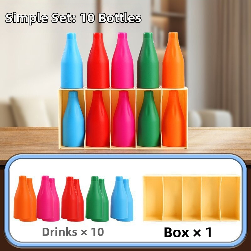 Plastična društvena igra za pamćenje i logičko razmišljanje: sparivanje napitaka po bocama, interaktivna edukativna igra za djecu 4–6 godina