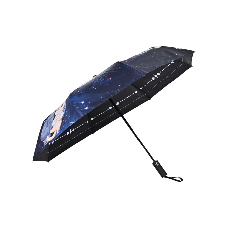 Prilagođeni kišobran s tiskom, automatsko otvaranje, poluautomatno zatvaranje, okvir s 8 rebara, željezna šipka, tkanina 190T